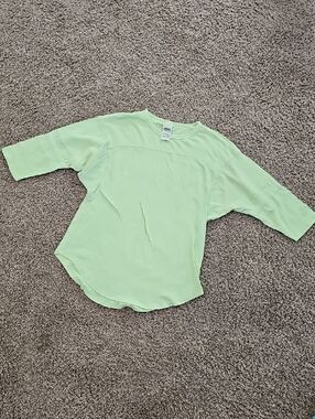 PINK Victoria's Secret Lime Green Crewneck Tee